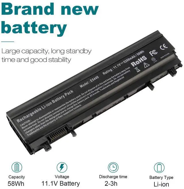 Alt view image 5 of 5 - TREE.NB Laptop Battery for Dell Latitude 14 15 5000 E5440 E5540 Series M7T5F VV0NF FT6D9 3K7J7 5200mAh 11.1V Replacement