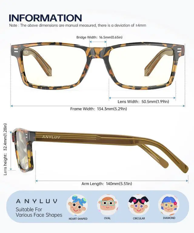 Alt view image 3 of 5 - ANYLUV Blue Light Glasses for Kids, Blue Light Blocking Glasses for Girls/Boys, Teen Gaming Glasses Anti Eyestrain