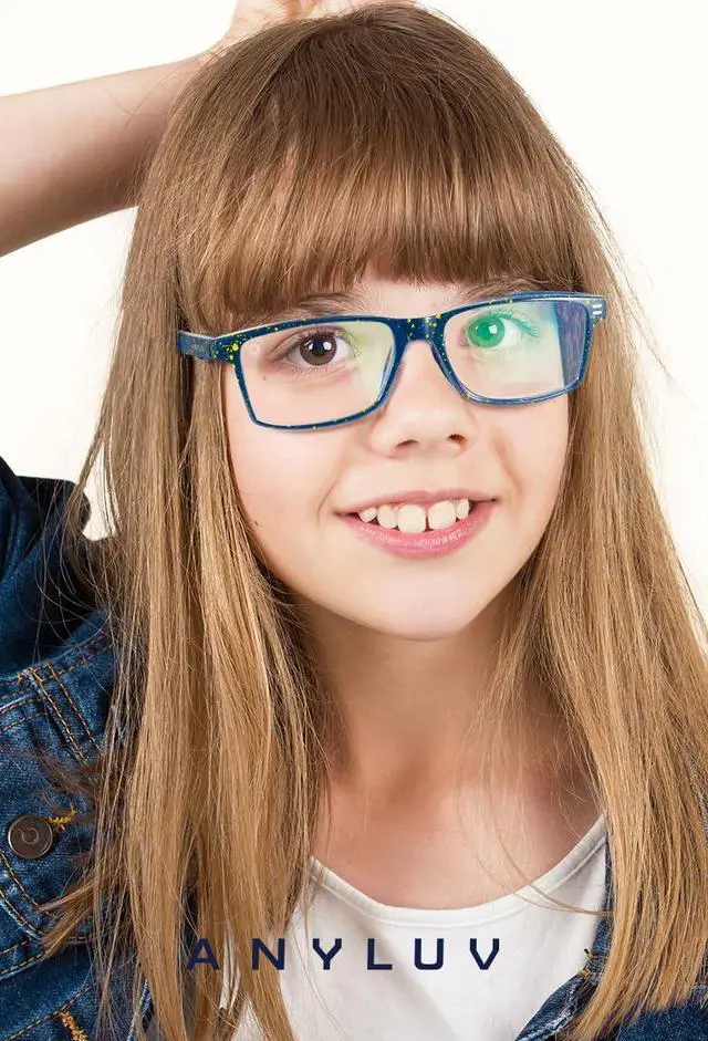 Alt view image 2 of 5 - ANYLUV Blue Light Glasses for Kids, Blue Light Blocking Glasses for Girls/Boys, Teen Gaming Glasses Anti Eyestrain