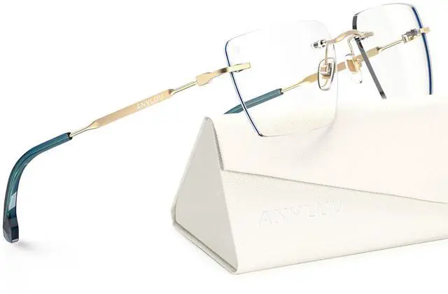 Main image of ANYLUV Rimless Blue Light Blocking Glasses Men Women, Lightweight Computer Reading Glasses, Anti Eyestrain Gaming Glasses