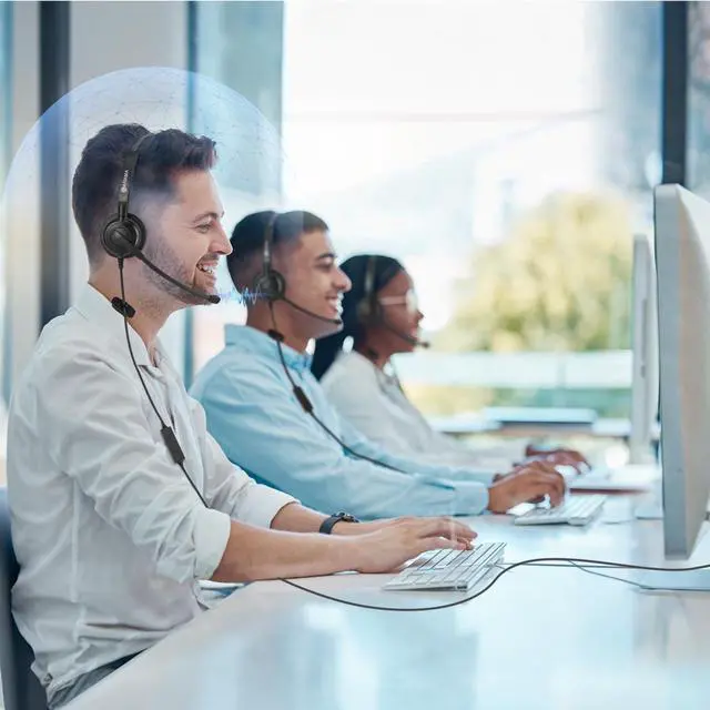 Alt view image 2 of 5 - Arama USB Headset with Mic for PC, Noise Cancelling, Computer Headset, Volume Control, 63.6 Inches, Wired One-Ear, for Home Office Call Center Online Class Skype Zoom (USB A+USB C, Black)