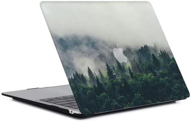 Alt view image 3 of 5 - Bandless Case Compatible with MacBook Pro 13 inch 2020 2019 2018 2017 2016 Models:A2338 M1 A2251 A2289 A2159 A1989 A1706 A1708, Plastic Hard Case Protective Cover & Keyboard Cover - Forest