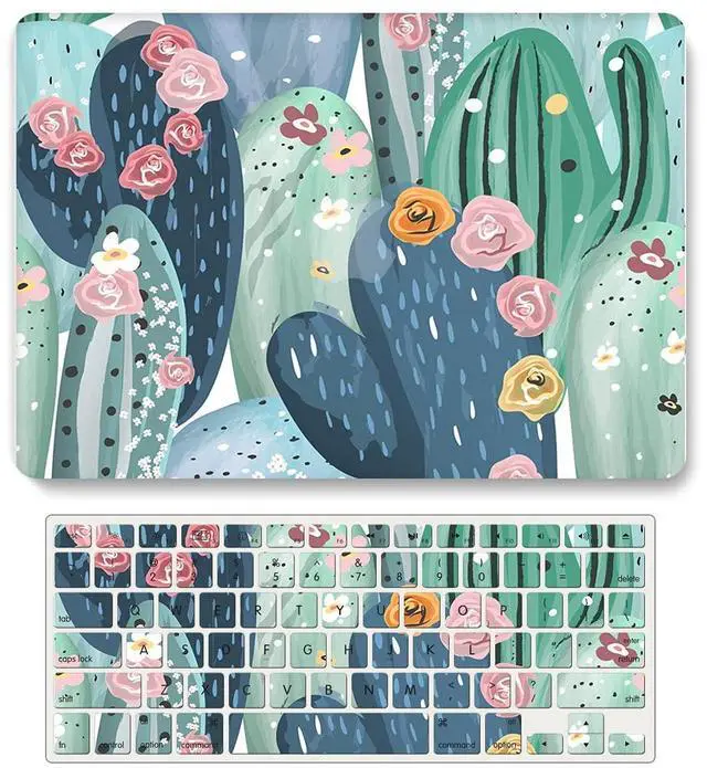 Main image of Case Compatible with MacBook Air 11 Inch Model A1370 & A1465, Matte Plastic Color Print Laptop Hard Shell Protective Case with Keyboard Cover Skin for Mac Air 11,6" - Cactus