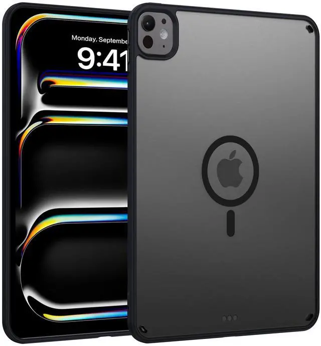 Main image of BENTOBEN Magnetic for iPad Pro 11 Inch Case (M5/M4) 2025/2024, Translucent Matte Back Slim Soft TPU Bumper Lightweight Shockproof Protective Women Girls Boys Tablet Case Cover, Black