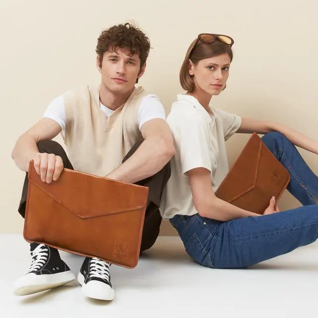 Alt view image 2 of 5 - Berliner Bags Vintage Genuine Leather Laptop Sleeve, Computer Cases, Notebook Cover - Brown (15.6 Inch)