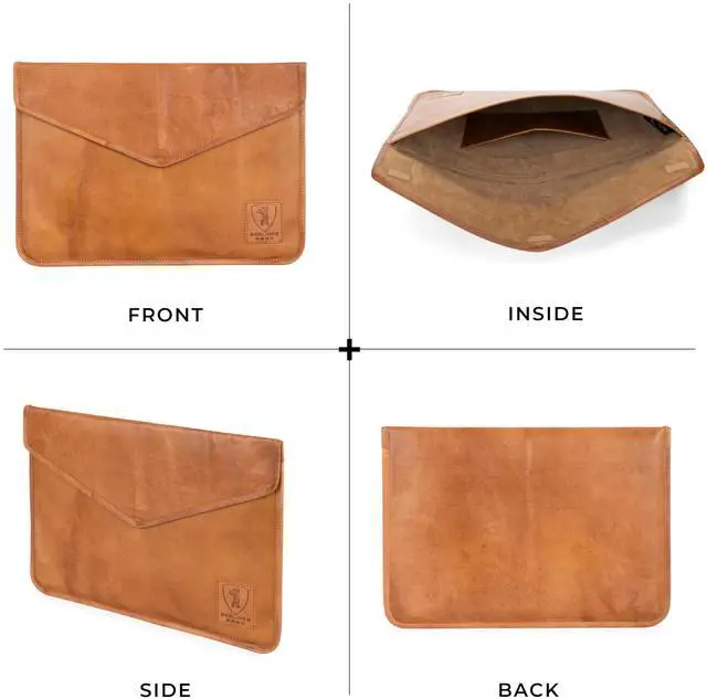 Alt view image 5 of 5 - Berliner Bags Vintage Genuine Leather Laptop Sleeve, Computer Cases, Notebook Cover - Brown (15.6 Inch)