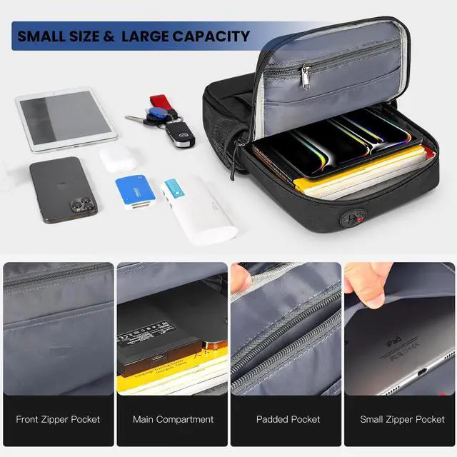 Alt view image 4 of 5 - Tablet Sleeve Shoulder Bag for 2025 13 inch iPad Air M3 M2/ iPad Pro 13 M4 2024, 12.4" Galaxy Tab S10+ Plus, iPad Pro 12.9 Carrying Travel Case Bag, Fit Magic Keyboard