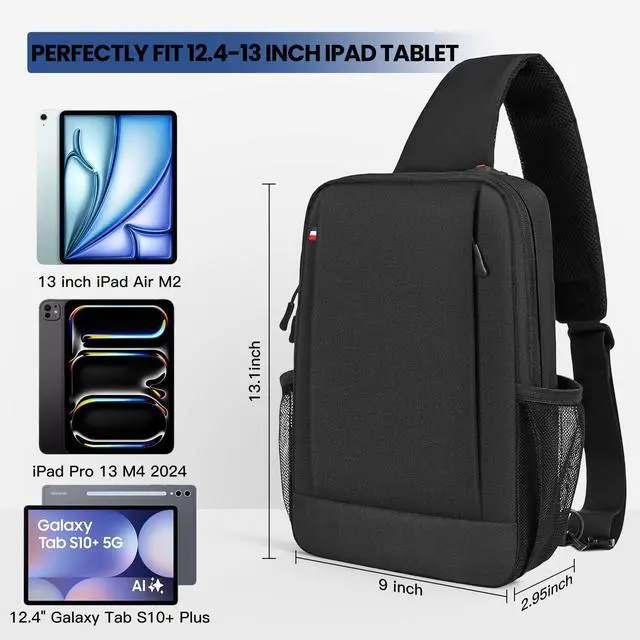 Alt view image 2 of 5 - Tablet Sleeve Shoulder Bag for 2025 13 inch iPad Air M3 M2/ iPad Pro 13 M4 2024, 12.4" Galaxy Tab S10+ Plus, iPad Pro 12.9 Carrying Travel Case Bag, Fit Magic Keyboard