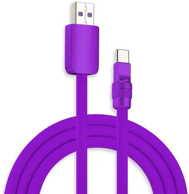 Main image of chubbycable Chubby 2.0 Fast Charging Cable Durable Soft Silicone USB C Cable 120W Extra Thick Phone Charger Cord Data Transfer Cord, Purple+Purple, USB-A to Type-C, 9.8 FT