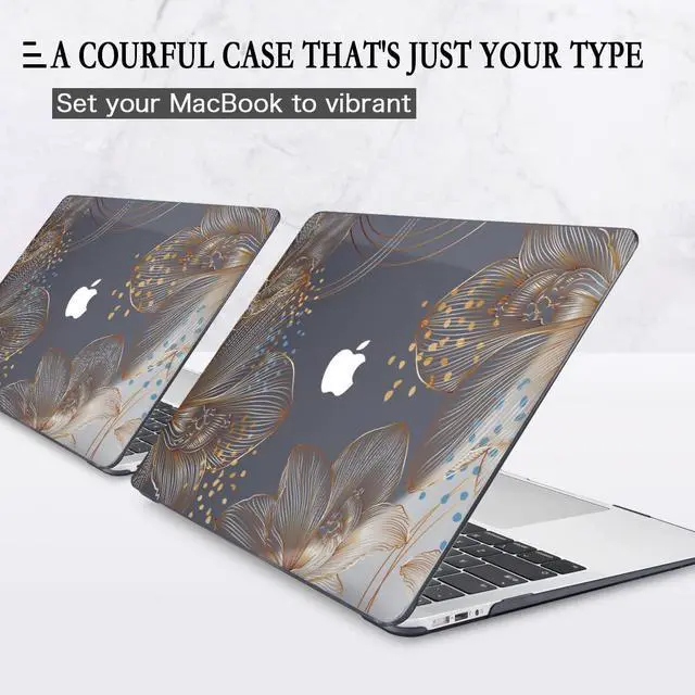 Alt view image 3 of 5 - CISSOOK Compatible with MacBook Air 13 inch Case Models: A1369 & A1466, Older Version 2010-2017 Release, Plastic Hard Shell Case & Keyboard Cover Protector for MacBook Air 13.3", Gorgeous Gold Floral