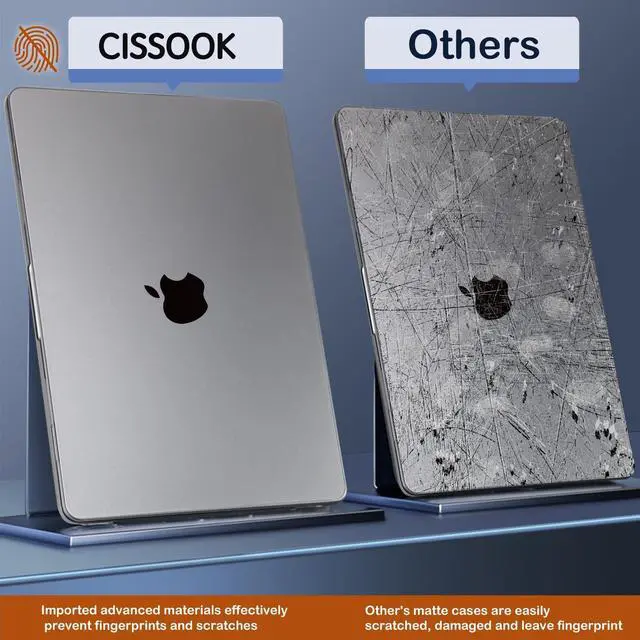 Alt view image 5 of 5 - CISSOOK Compatible with MacBook Air 15 inch Case M3 Chip A3114 / M2 Chip A2941 Model 2024 2023 Release, Durable & Slim Protective Hard Shell Case Cover for MacBook Air 15.3" M2 M3 Case - Gray Clear