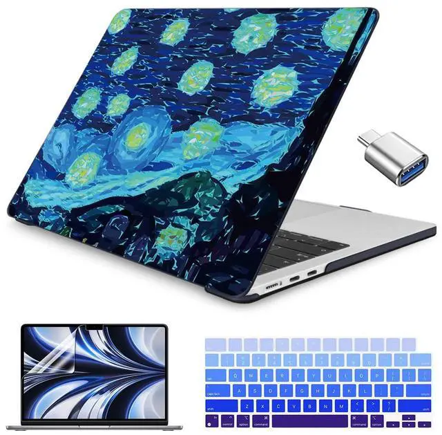 Main image of Conbovo Compatible with MacBook Air 13 inch A2681 Case 2022 2024 M2 M3, Plastic Hard Shell Case & Keyboard Cover & Screen Protector & USB Adapter, Abstract Landscape