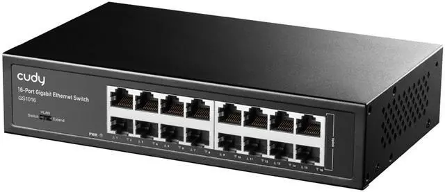 Main image of Cudy GS1016 Switch 16 Ports Gigabit, Desk/Rackable, Metal Housing, Energy Efficient, Fanless, Plug and Play