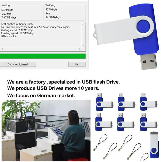 Alt view image 3 of 4 - lcwamy 512MB Flash Drives 100 Pack USB Drives Bulk USB Flash Drive 100 Pack Thumb Drive Pack Flash Drive Bulk Memoria USB CupShadow (Blue, No Logo)