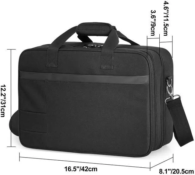 Alt view image 3 of 5 - CURMIO Double Layer Printer Carrying Case Compatible with HP Tango/Tango X, OfficeJet 200/250, Wireless Mobile Printer Travel Bag with Luggage Strap and Pockets for 15.6 Laptop, Bag only