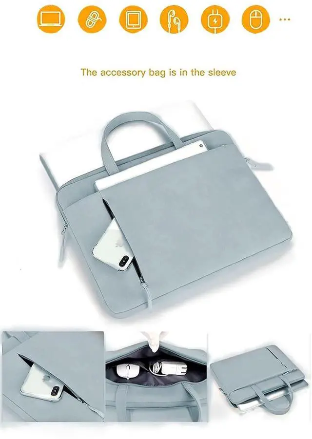 Alt view image 3 of 5 - D.QingPei Laptop Case 13 Inch,Slim Computer Case with Handle,Waterproof Laptop Briefcase Bag,360deg Protective Laptop Sleeve Compatible with Most 13 inch MacBook Pro,MacBook Air,Notebook Computer