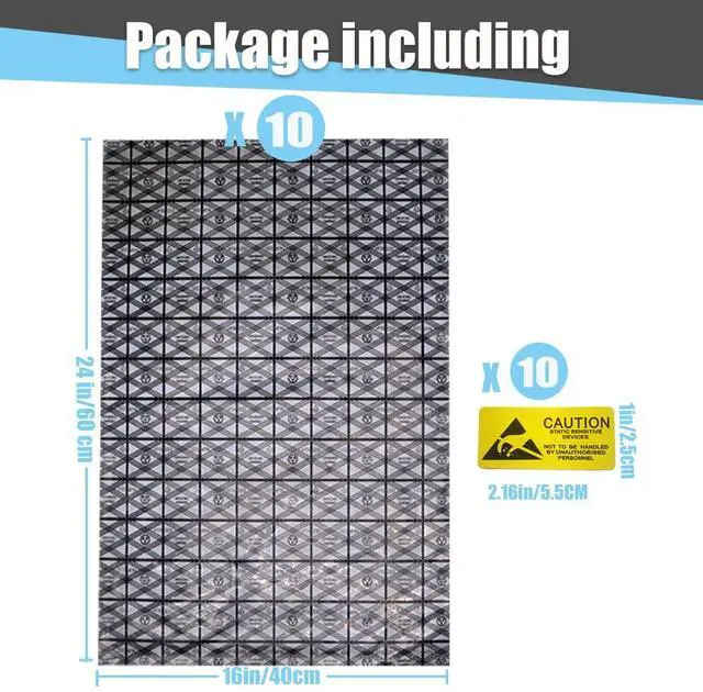 Alt view image 2 of 5 - Daarcin Open Top Super Large ESD Bags,10pcs 16X24in Antistatic Bag, Large ESD Anti Static Bags for Motherboard Video Card LCD Screen Electronic Device with Anti-Static Labels (10pcs16x24in)