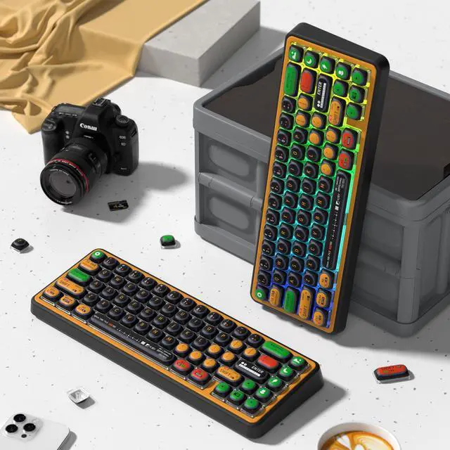 Alt view image 3 of 5 - dagaladoo doubleshot PBT Keycaps Set,Bun MOG Profile Keycaps Cute,Black/Green/Red Shine Through Keyboard Key caps Dye Sublimation Custom Key Cap for 100% 75% 65% 60% TKL US Layout Mechanical Keyboard