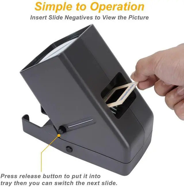 Alt view image 4 of 5 - 35mm Slide Viewer, Film Negative and Slide Viewer with 3X Magnification and LED Lighted Illuminated Viewing, USB Powered