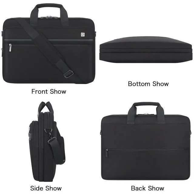Alt view image 2 of 5 - DOMISO 17.3 Inch Large Capacity Laptop Shoulder Bag Business Briefcase Office Computer Bag,Black