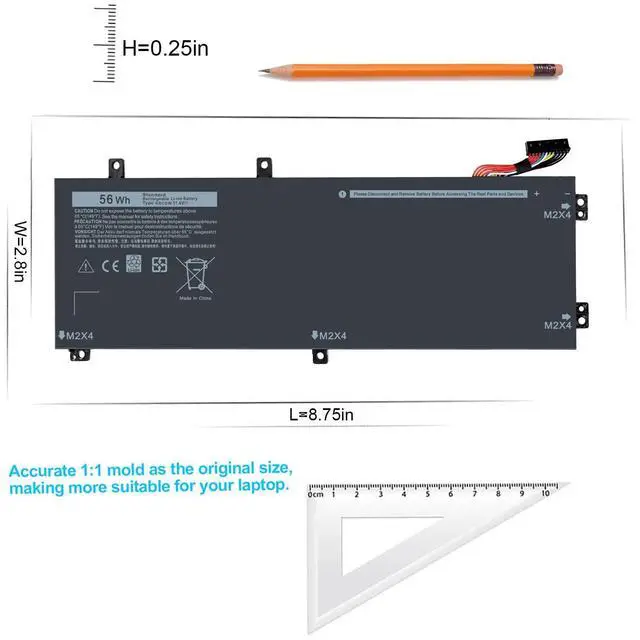Alt view image 3 of 5 - RRCGW Replacement Battery RRCGW for Dell XPS 15-9550 15-9560 15-9570 Precision 5510 5520 5530 Mobile WorkStations Series P56F P56F001 H5H20 M7R96 62MJV 062MJV 5041C 05041C 5D91C 05D91C Laptop.