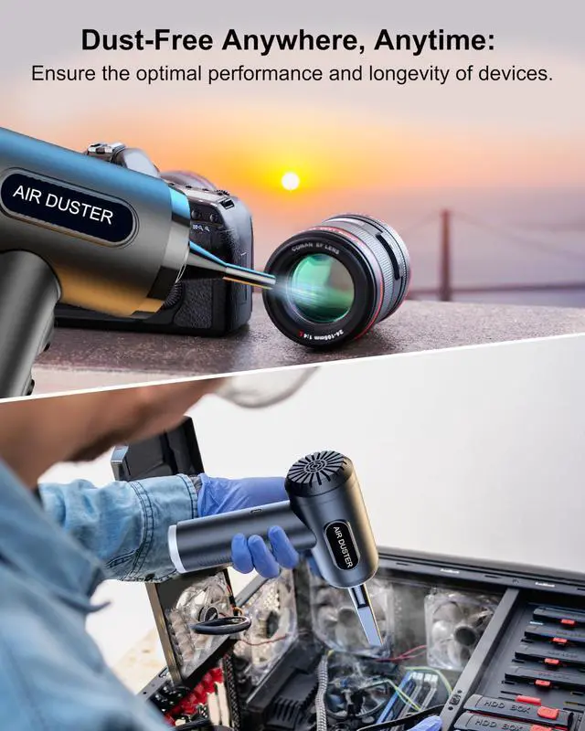 Alt view image 3 of 5 - LIHAN Compressed Air Duster,Dust Cleaner for Car,Computer,Keyboard,Camera,Desk,Laptop,Mini Electric Blower for Yoga Ball,Balloon,Air Bed.