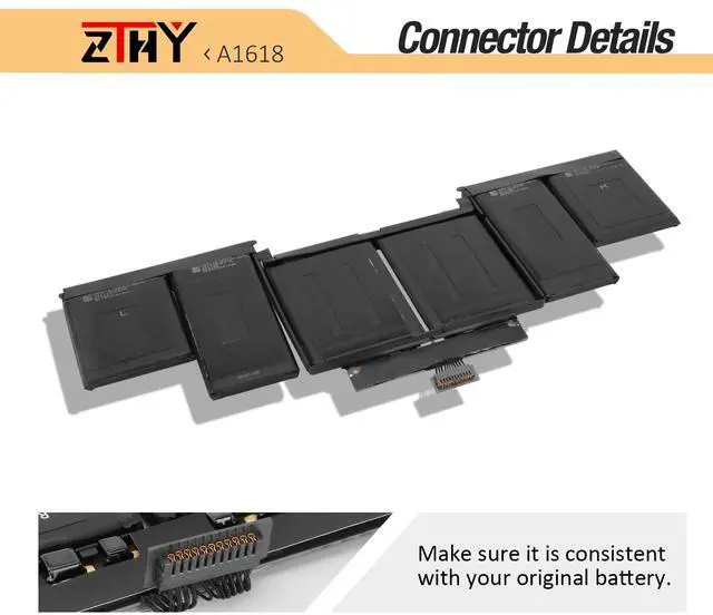 Alt view image 4 of 5 - A1618 A1494 A1398 Laptop Battery Replacement for MacBook Pro 15 Inch Retina A1398 (Late 2013,Mid 2014,Early 2015) EMC 2910 2909 MJLQ2LL/A MJLT2LL/A MJU2LL/A MJLQ2CH/A MJLT2CH/A MJLU2CH/A 11.36V 99.5Wh