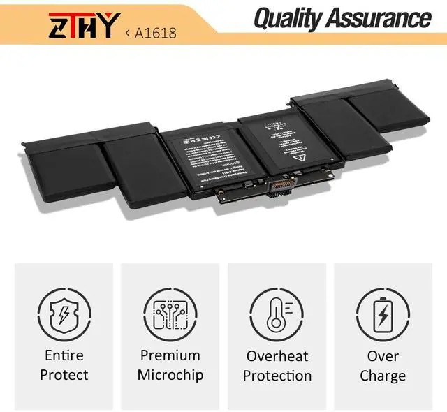 Alt view image 5 of 5 - A1618 A1494 A1398 Laptop Battery Replacement for MacBook Pro 15 Inch Retina A1398 (Late 2013,Mid 2014,Early 2015) EMC 2910 2909 MJLQ2LL/A MJLT2LL/A MJU2LL/A MJLQ2CH/A MJLT2CH/A MJLU2CH/A 11.36V 99.5Wh