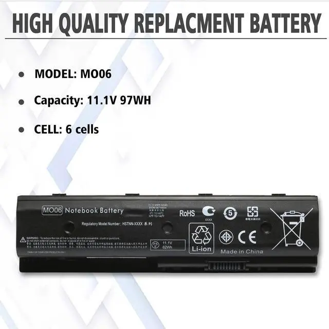 Alt view image 2 of 5 - BAJ MO06 MO09 671731-001 Laptop Battery for HP Envy M6-1045DX M6-1035DX M6-1125DX Pavilion DV4-5000 DV6-7000 DV6-7014nr DV7-7000 DV7t-7000 672412-001