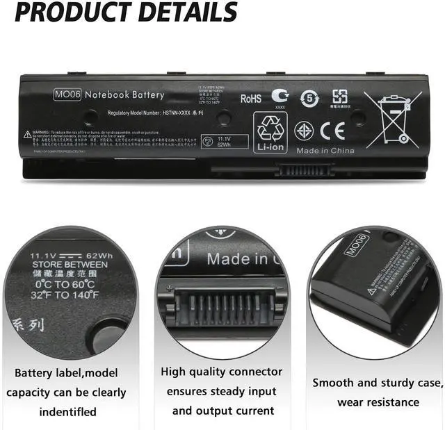Alt view image 4 of 5 - BAJ MO06 MO09 671731-001 Laptop Battery for HP Envy M6-1045DX M6-1035DX M6-1125DX Pavilion DV4-5000 DV6-7000 DV6-7014nr DV7-7000 DV7t-7000 672412-001