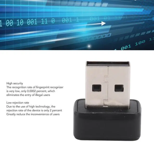 Alt view image 2 of 5 - Mini USB Fingerprint Reader for 11, Laptop Security Locks 360 Degree Touch Fast Recognition Accurate Safety Fingerprint Reader for PC Laptop