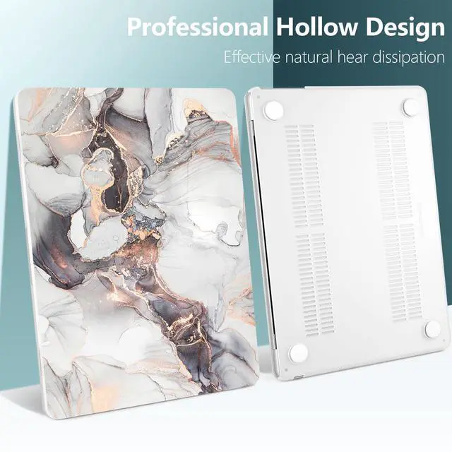 Alt view image 4 of 5 - DONGKE for MacBook Air 13.6 Inch Case 2025 2024-2022 A3240 A3113 A2681 M4 M3 M2 Chip Touch ID, Plastic Hard Shell & Keyboard Cover & Type C Adapter for MacBook Air 13 inch M4, Grey Marble