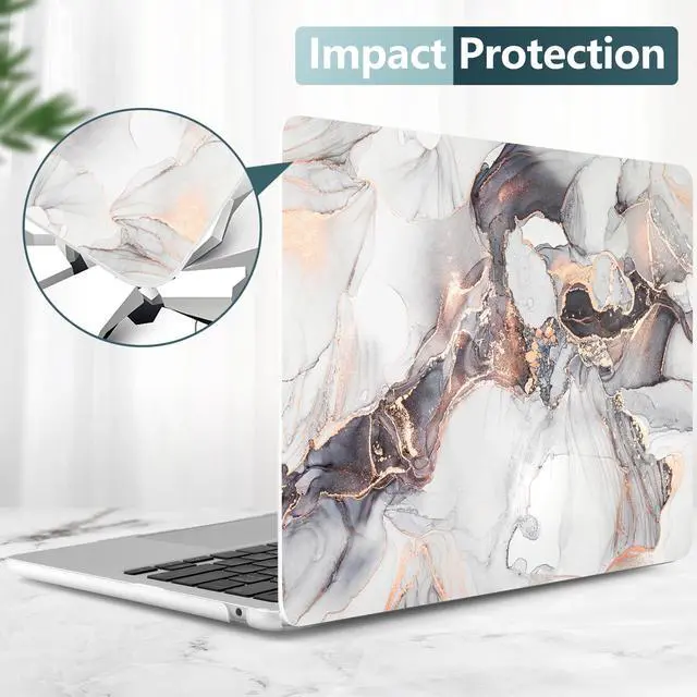 Alt view image 5 of 5 - DONGKE for MacBook Air 13.6 Inch Case 2025 2024-2022 A3240 A3113 A2681 M4 M3 M2 Chip Touch ID, Plastic Hard Shell & Keyboard Cover & Type C Adapter for MacBook Air 13 inch M4, Grey Marble