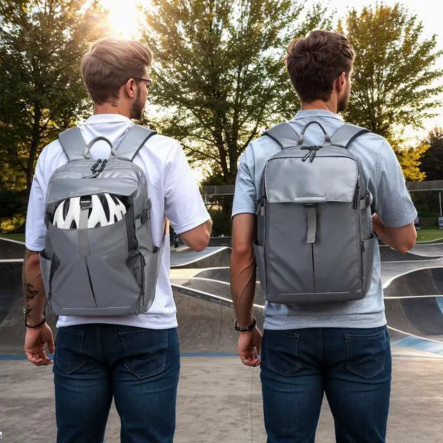 Alt view image 2 of 5 - DTGN Expandable Laptop Backpack for Men & Women - Business, Travel & Gym Bag with Ball Compartment, Water-Resistant, 40L Capacity, Gray