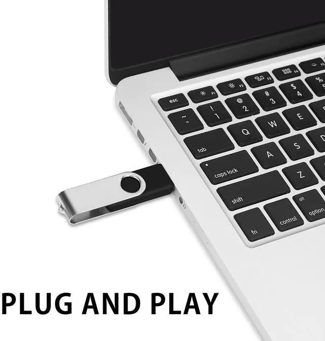 Alt view image 2 of 5 - 200 Packs of 2GB Flash Drives Bulk, EASTBULL Flash Drives Pack 2GB USB Drive Bulk Swivel USB2.0 Thumb Drive Bulk with Strings (Black)