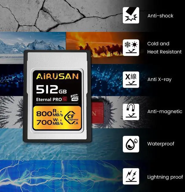 Alt view image 4 of 5 - 512GB CFexpress Type A Card, Up to 800MB/s Read Speed & 700MB/s Write Speed, CFexpress Type A Memory Cards for RAW 4K/8K Video Recording