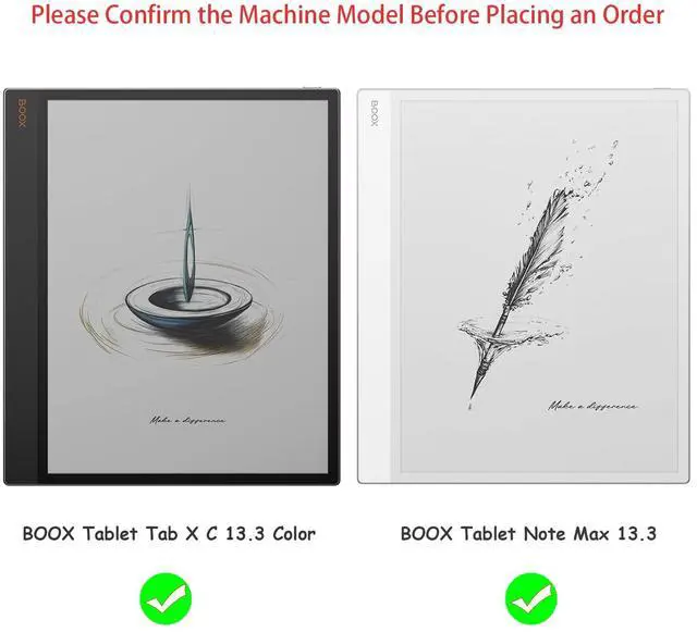 Alt view image 2 of 5 - GOVTVA Magnetic Case for Onyx Boox Tablet Note Max 13.3 / Boox Tab X C 13.3 Color Ultra-Thin Lightweight Leather Cover with Magnetic Pen Buckle, Auto Sleep/Wake & Magnetic Closure (Green)