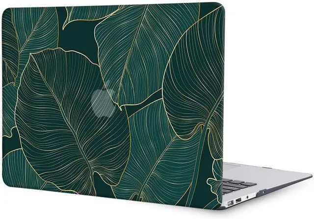 Alt view image 3 of 5 - Laptop Case Compatible With New MacBook Air 13 Inch 2020 2019 2018 Release A2337 M1 A2179 A1932, Retina Display & Touch ID, Plastic Hard Shell & Keyboard Cover Skin - Green Leaves