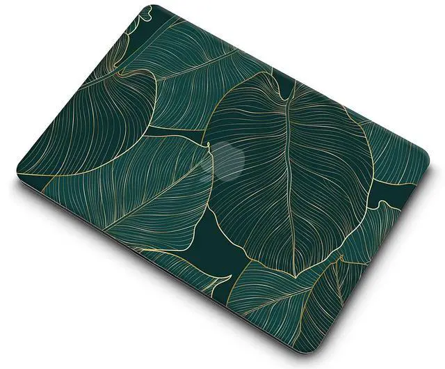 Alt view image 5 of 5 - Laptop Case Compatible With New MacBook Air 13 Inch 2020 2019 2018 Release A2337 M1 A2179 A1932, Retina Display & Touch ID, Plastic Hard Shell & Keyboard Cover Skin - Green Leaves