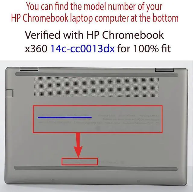 Alt view image 3 of 5 - mCover Hard Case Only Compatible for 2021~2023 14" HP Chromebook x360 14C-CC0000 Series Laptop Computers (NOT Fitting Any Other HP Chromebook & Windows laptops) - Black