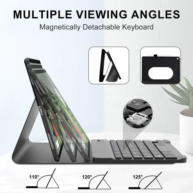Alt view image 4 of 5 - Case with Keyboard for Google Pixel Tablet 11 inch 2023 Release, Rechargeable Magnetic Detachable Bluetooth Keyboard, Slim & Light, Smart Folio Cover with Pen Holder for Pixel Tablet, Auto Sleep/Wake