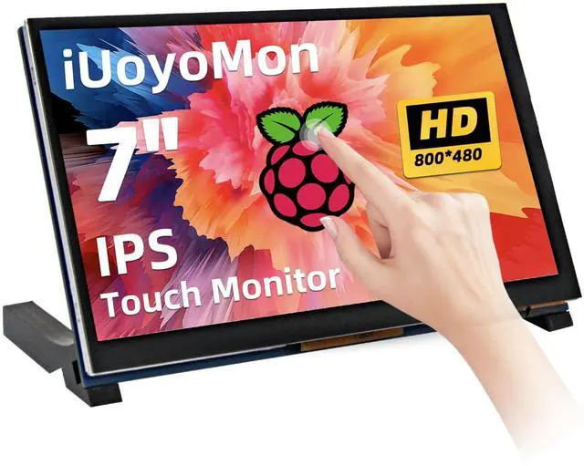 Main image of iUoyoMon 7 Inch Touchscreen MIPI DSI Display Compatible with Raspberry Pi 5/4/3/B+/A+, 800x480 Pixel Capacitive Screen, Driver-Free DSI Port