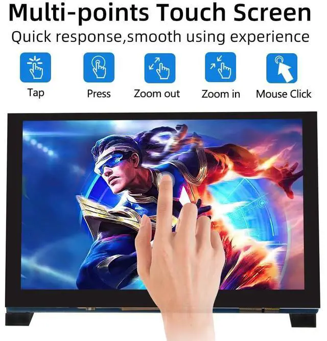 Alt view image 4 of 5 - iUoyoMon 7 Inch Touchscreen MIPI DSI Display Compatible with Raspberry Pi 5/4/3/B+/A+, 800x480 Pixel Capacitive Screen, Driver-Free DSI Port