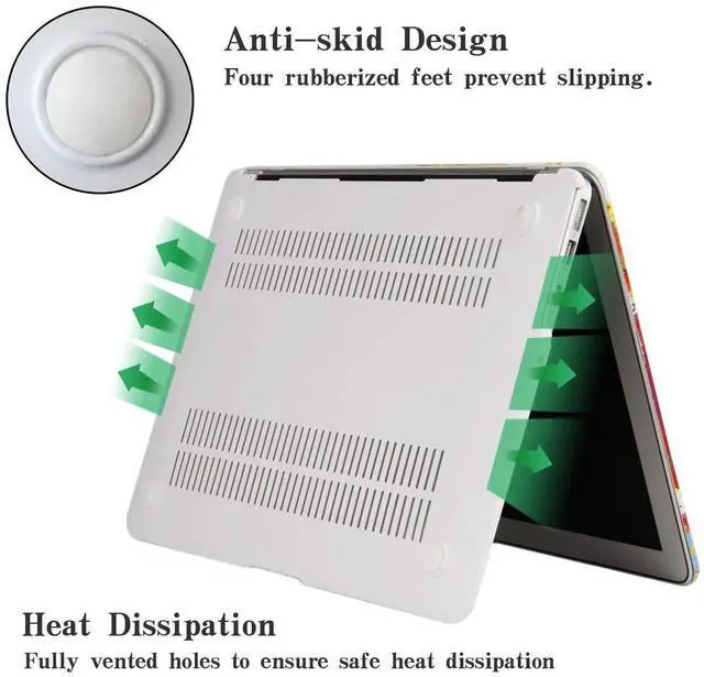 Alt view image 4 of 5 - KEROM Compatible with MacBook Pro 16 inch Case 2024-2021 M4 M3 M2 M1 Pro/Max Chip A3403 A3186 A2991 A2780 A2485, Protective Plastic Hard Shell Case & Keyboard Cover, Has Logo Cutout, Blue Gold