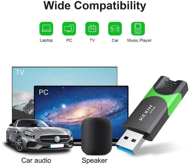 Alt view image 4 of 5 - KEXIN 64 GB Flash Drive 10 Pack USB 3.0 Flash Drive 64G Thumb Drive 3.0 Memory Stick Data Storage USB Stick with LED Indicator,64G 10Pack Black+ Green
