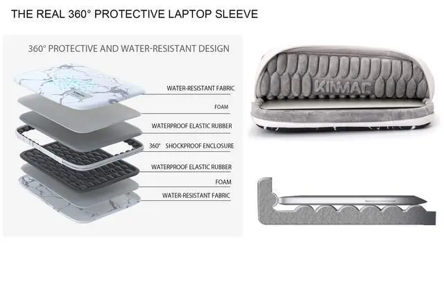 Alt view image 2 of 5 - Kinmac 360° Heavy Duty Protective Laptop Computer Sleeve case Bag Cover with Handle for MacBook Pro 14 inch,14 inch-14.4 inch HP Lenovo Dell ASUS Acer Laptop (Coffee PU)