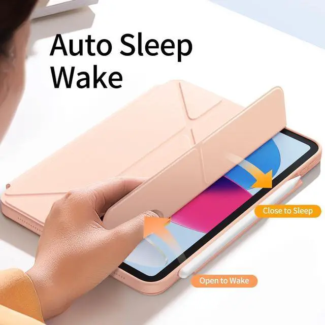 Alt view image 4 of 5 - New Magnetic Rotating Detachable iPad Case for 11th Generation 11 Inch (2025) & 10th Gen 10.9" (2022), Adjustable Smart Stand (Portrait/Landscape/Raised), with Pencil Holder, Auto Wake/Sleep - Pink