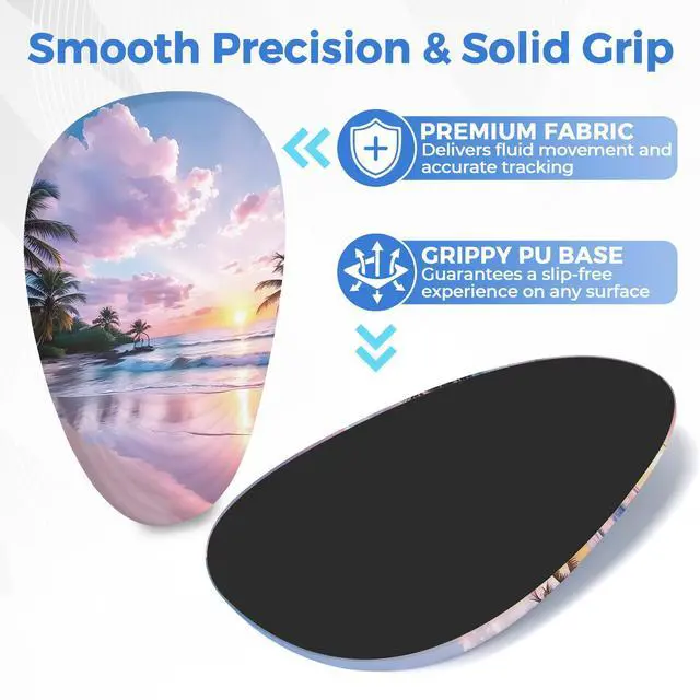 Alt view image 4 of 5 - ORIENWEEDA Ergonomic Mouse Pad with Wrist Support, Comfortable Entire Memory Foam, Wrist Pain Relief and Anti-Slip PU Base, Mousepad for Various Computers, Laptop PC (12x8x1.2inch, Sunset Beach)