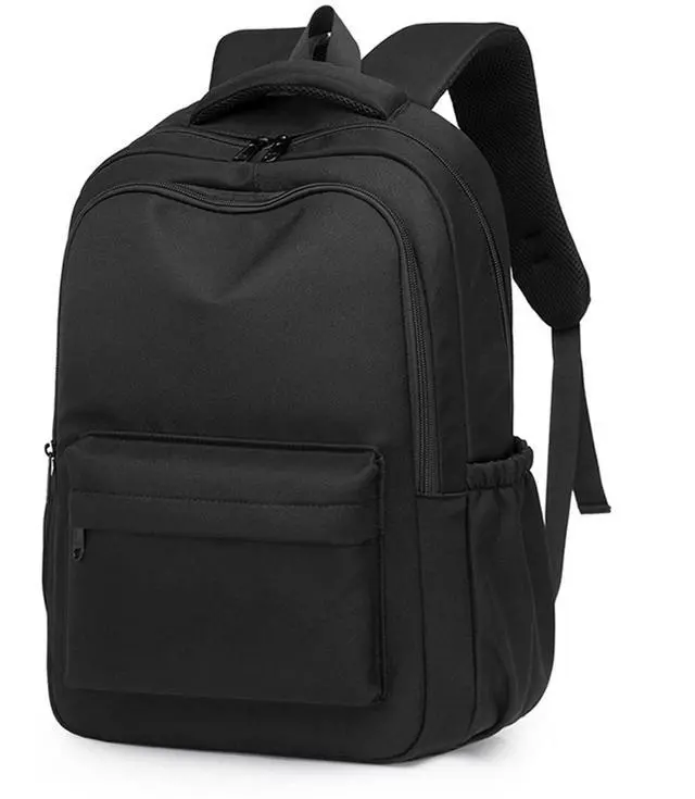 Alt view image 2 of 5 - Cute Aesthetic Backpack for School Supplies College Backpack for Teen Girls Students Laptop Bag Large Capacity Bookbags Travel Lightweight Backpack for Casual Middle School Bag Solid Color(Black)