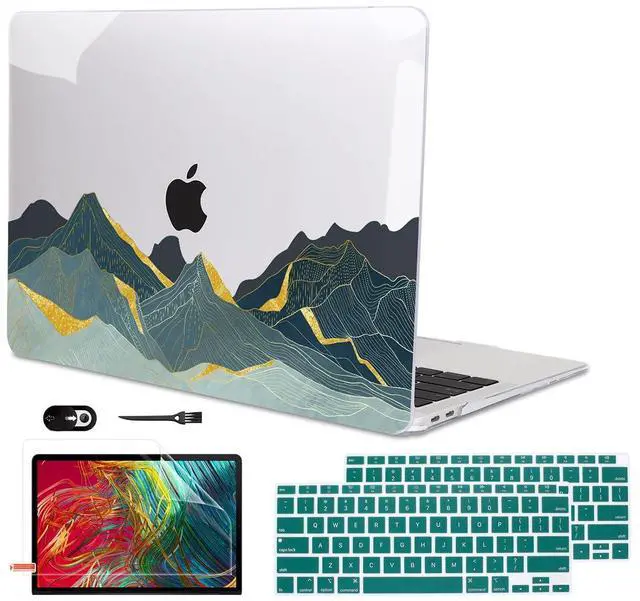 Main image of LCMOCICO for MacBook Air 13 Inch Case 2021 2020 2019 2018, Plastic Hard Shell Case Keyboard Cover for Mac Air 13 Model A2337 M1 A2179 A1932 with Touch ID & Retina Display, Circling Mountain